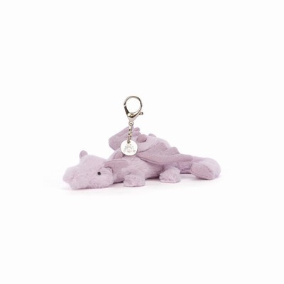 Jellycat Lavender Dragon Bag Charm USA | 86243WIUJ